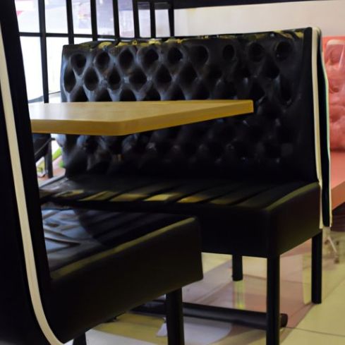 Restaurant Cafe Table and Chair Set commercial cafe leather Leather Sofa Solid Wood Chair Popular Black Pink