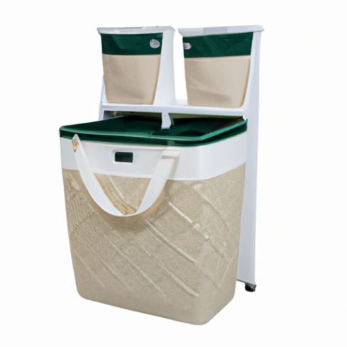 Pull out Clothes Laundry Hamper storage decorative with Large Top Shelf and 2 Removable Bags Handles 95L 2 Section