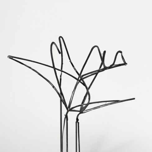 decoration black metal plant holder style metal flower contour decor silhouette wire iron line vase for flower Handmade Nordic minimalist art table