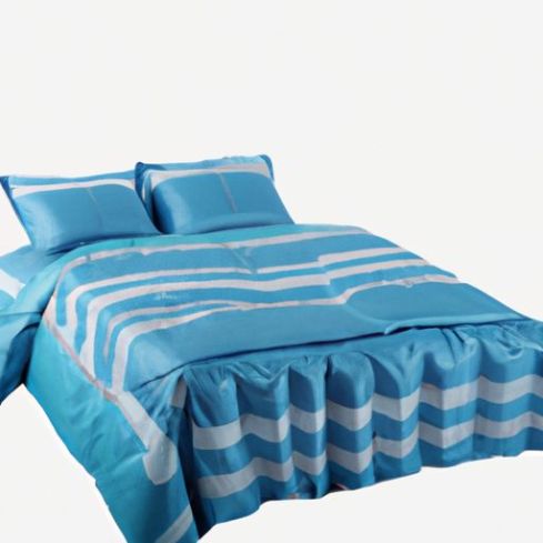 style beddings comforter duvet cover sleeping ergonomic cervical sheet and pillowcases sets Blue and white striped Nordic
