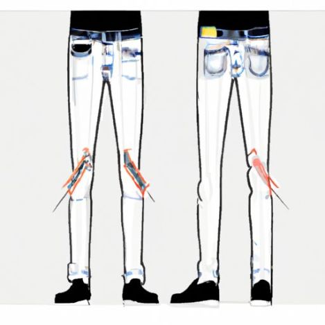 Jeans Slim Trousers skinny logo design biker white Hole jeans jeans men streetwear SUNHOUSE 2023 Patches Skinny Biker White