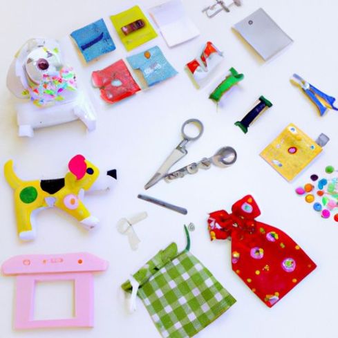 Clothes Sewing Kit 12 Pieces puppy diy keychain Fabric Set With All Accessories Fashion Design Girl Dress