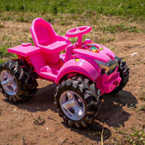 color children ride the Trucks 12v tractor remote control wholesale kids ride on tractor electric trailer cars for kids 2020 New pink