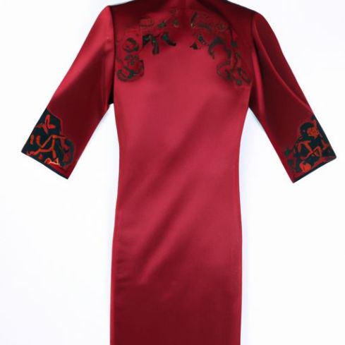 uzun süet kumaş Cheongsam Zarif iki rami moda geliştirilmiş versiyon parça seti Qipao Kadın Düğün Partisi Çin geleneksel Tang elbisesi