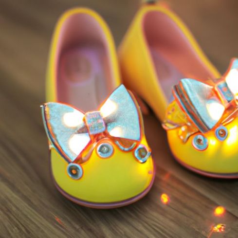 Rhinestone Leather Kids Shoe led light shoes Baby Girls Performance Party Dance Shoes Girl's Bow Princess Shoes Children's Fashion