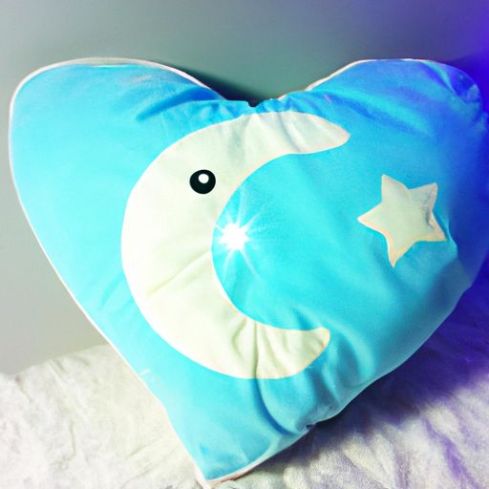 Soft Stuffed Star Moon Heart Shape plush pillow for kids birthday Pillow Light Up Toy Led Plush For Children Bedtime Wholesales Customized Size Adorable
