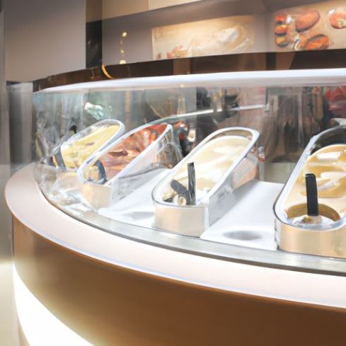 showcase freezer Haagen-dazs display cabinet/gelato refrigerator/ice curved glass island cream display