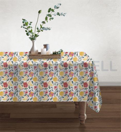 Printed Polyester Tablecloths, Water Repellent, Wipes Clean , Heavy Duty