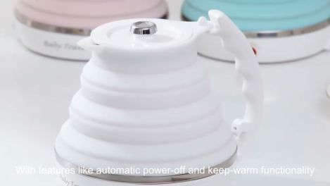 silicone kettle customization upon request,best collapsible water kettle Makers,foldable travel electric kettle white color China Factories,custom branded foldable electric kettles for company merchandising Chinese Factory