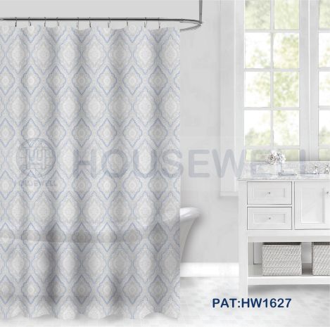 Metallic Printed Premium PEVA Shower Room Curtain, Quick Dry, Non-toxic