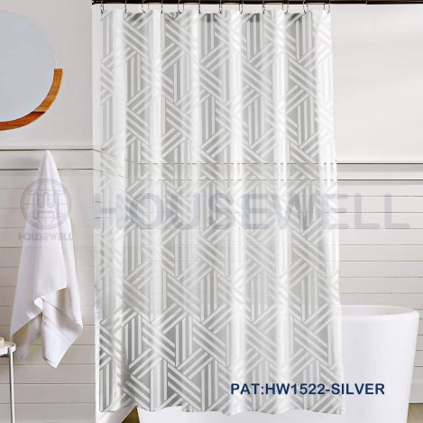 Cationic Stripe Fabric Shower Liner, Easy maintenance, Comfortable to touch